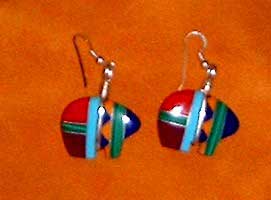 Pueblo Native American Indian Indian Silver Wolf Earrings